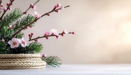 Kadomatsu Japanese New Year Decoration Illustration with Bamboo and Pine for Hatsumode and Traditional Winter Festival Themes