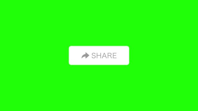 Share button icon with arrow in sleek white rectangle animation for digital apps and social media connection isolated on solid background.