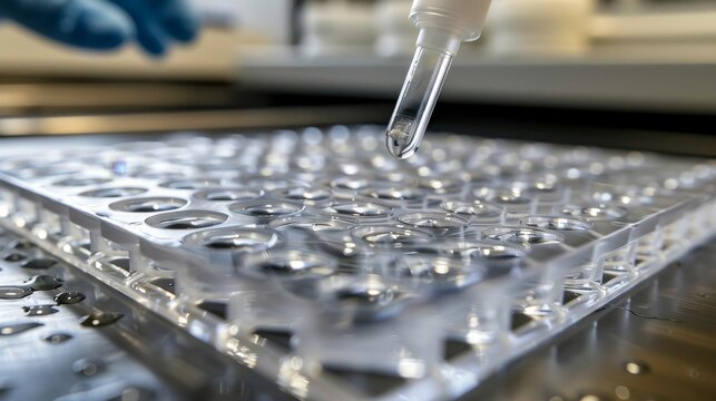 Medical and scientific banner featuring dna purification techniques and laboratory equipment