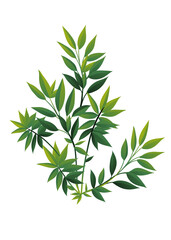 Fototapeta premium Green foliage illustration on a black background