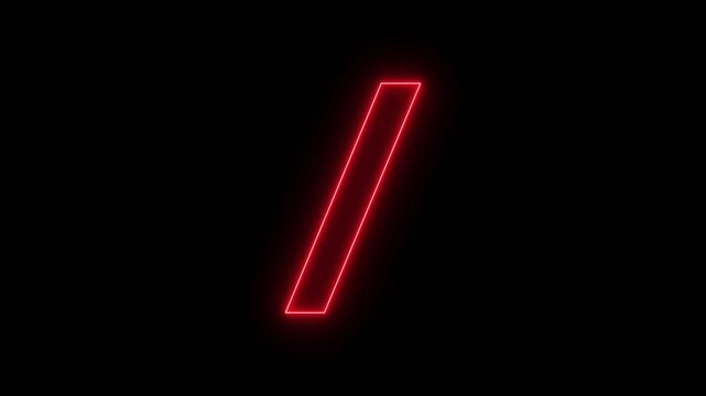 Neon Slash Line Animation &ndash; Glowing Red Tech Symbol on Black Background.