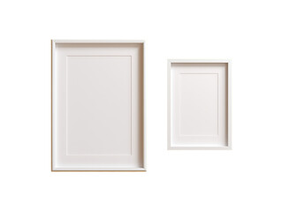 Minimalist Frames: Two clean, elegant, empty picture frames offer versatility for showcasing artwork or photographs. perfect addition for a minimalist design