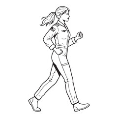 Composed Pilot Line Art – Pilot Vector Illustration Featuring Smooth Aviation Flow – Pilot Drawing – Line Art Drawing of Pilot – Pilot Icon