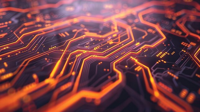 Innovative abstract design of circuitry in cyberspace  a futuristic exploration of digital art