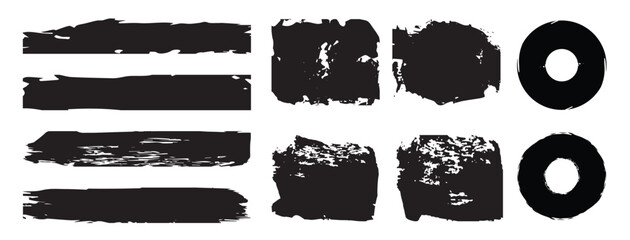 Set of paint brush stroke and abstract grunge banner for graphic background decoration. Watercolor splatter, ink splash and creative shape for social media.