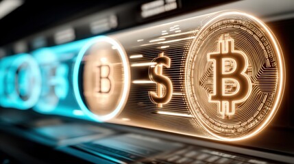 Cryptocurrency revolution bitcoin trends and insights in financial technology digital economy blockchain insights innovative environment close-up view