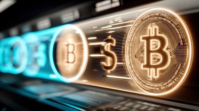 Cryptocurrency revolution bitcoin trends and insights in financial technology digital economy blockchain insights innovative environment close-up view