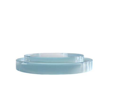 Transparent blue twotier stand isolated on transparent background