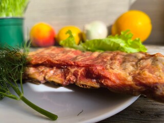 dried ribs on a sliced board High quality photo