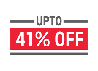 Up to 41% Off sale offer text design icon vector illustration