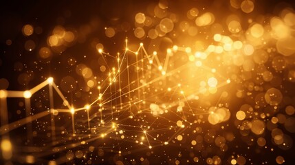 Glowing stock market chart with rising arrow symbolizing investment success and data insights