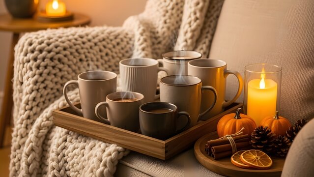 Cozy Hot Drink Bar for Winter Holiday Entertaining