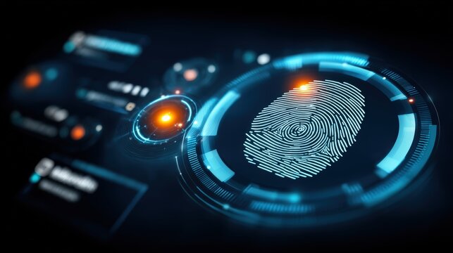 Advanced biometric technology digital security systems graphic visualization modern environments high-tech viewpoint identity verification concept