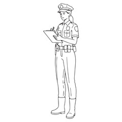 Dedicated Police Line Art – Police Vector Artwork with Defined Enforcement Identity – Police Drawing – Vector of Police – Police Sketch