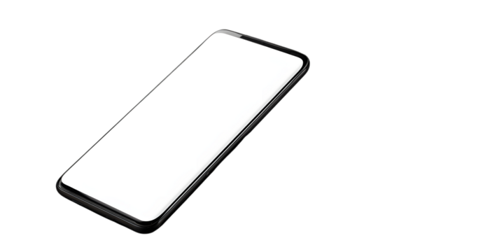 Smartphone with blank white screen, isolated on transparent background - Powered by Adobe