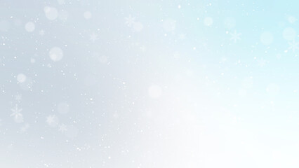 Clean christmas backdrop with minimal snowfall and large, soft, blurred light orbs over a very pale blue gradient. Excellent for elegant presentation backgrounds or simple text overlays