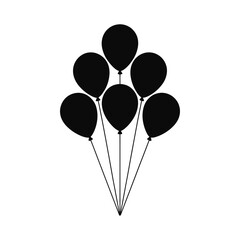 Bunch of balloons black and white silhouette