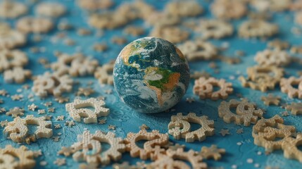 Global inflation impact illustrated with earth model and percentage symbols of economic pressure