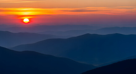 Fototapeta premium sunset in the mountains