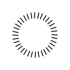 Minimal circular radial lines frame for sunburst effects, decorative borders, badges, and modern graphic design elements