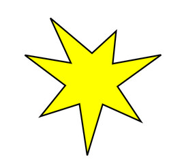 Yellow hand-drawn starburst shape