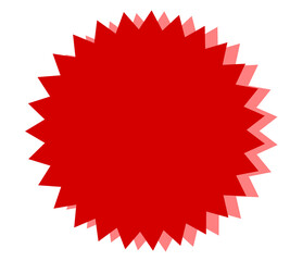 Red starburst sale badge shape