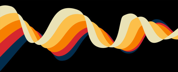 Abstract Gradient Color Swirl Shapes. Vector Graphics with Wavy Lines in Rainbow Colors. Colorful Liquid Wave Pattern. Squiggly Design Elements. modern