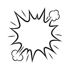 Cartoon speech bubble explosion. Pop art illustration in comic style.