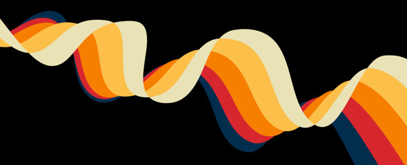 Abstract Gradient Color Swirl Shapes. Vector Graphics with Wavy Lines in Rainbow Colors. Colorful Liquid Wave Pattern. Squiggly Design Elements. modern