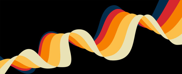 Abstract Gradient Color Swirl Shapes. Vector Graphics with Wavy Lines in Rainbow Colors. Colorful Liquid Wave Pattern. Squiggly Design Elements. vector