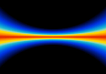 Fototapeta premium Abstract shape glowing in neon light with heatmap color palette