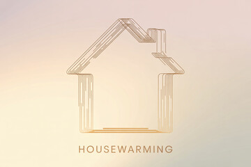 Welcome guests to your new home with this elegant housewarming invitation design featuring a minimalist home outline, perfect for a modern and stylish celebration