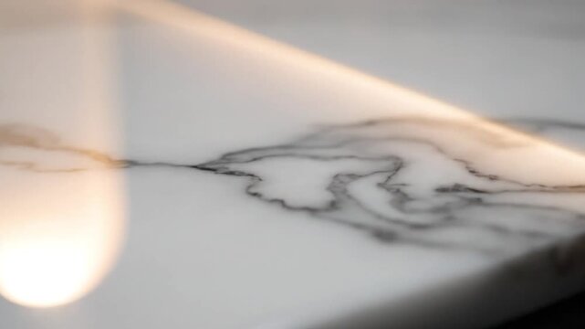 Abstract close up of black ink drawing on white paper with light flare on the side