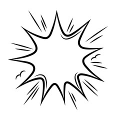 Cartoon speech bubble explosion. Pop art illustration in comic style.