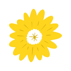 Cute Hand-Drawn Yellow Flower Illustration with Petals and Center