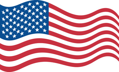 Waving American flag with stars and stripes usa flag