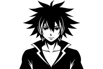 Anime, Minimalist and Simple silhouette vector Anime  black symbol
