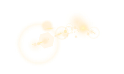 Glowing abstract flares with bright circular rings, soft light orbs and geometric highlights creating dynamic luminous composition