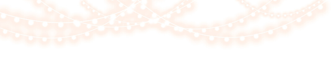 Glowing festive garland with bright lights and soft sparkling glow, shimmering decorative curves and luminous particles creating warm dynamic design