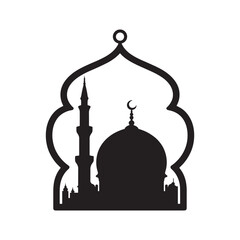  mosque vector illustration with dome and architecture landmark