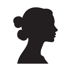 Man and woman head silhouette vector illustration