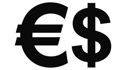 Obraz premium Euro and dollar currency symbols side by side