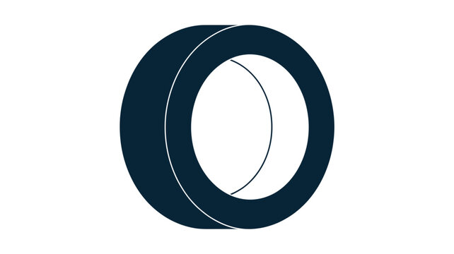 Simple dark blue ring or washer icon