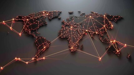 Global economic recession illustrated a world map featuring a declining red line indicator