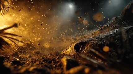 Underwater Scene Showing Fish and Particles with Bright Lighting Effects