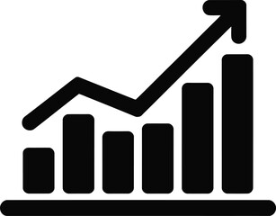 Rising bar graph with arrow business growth concept