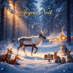 "Conte de Noël Hivernal : La Magie de la Forêt Enneigée