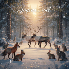 "Conte de Noël Hivernal : La Magie de la Forêt Enneigée