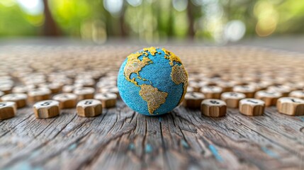 Global economic pressure  earth model surrounded by percent symbols illustrating inflation impact