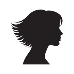 Woman Silhouette Profile With Short Wavy Hair female